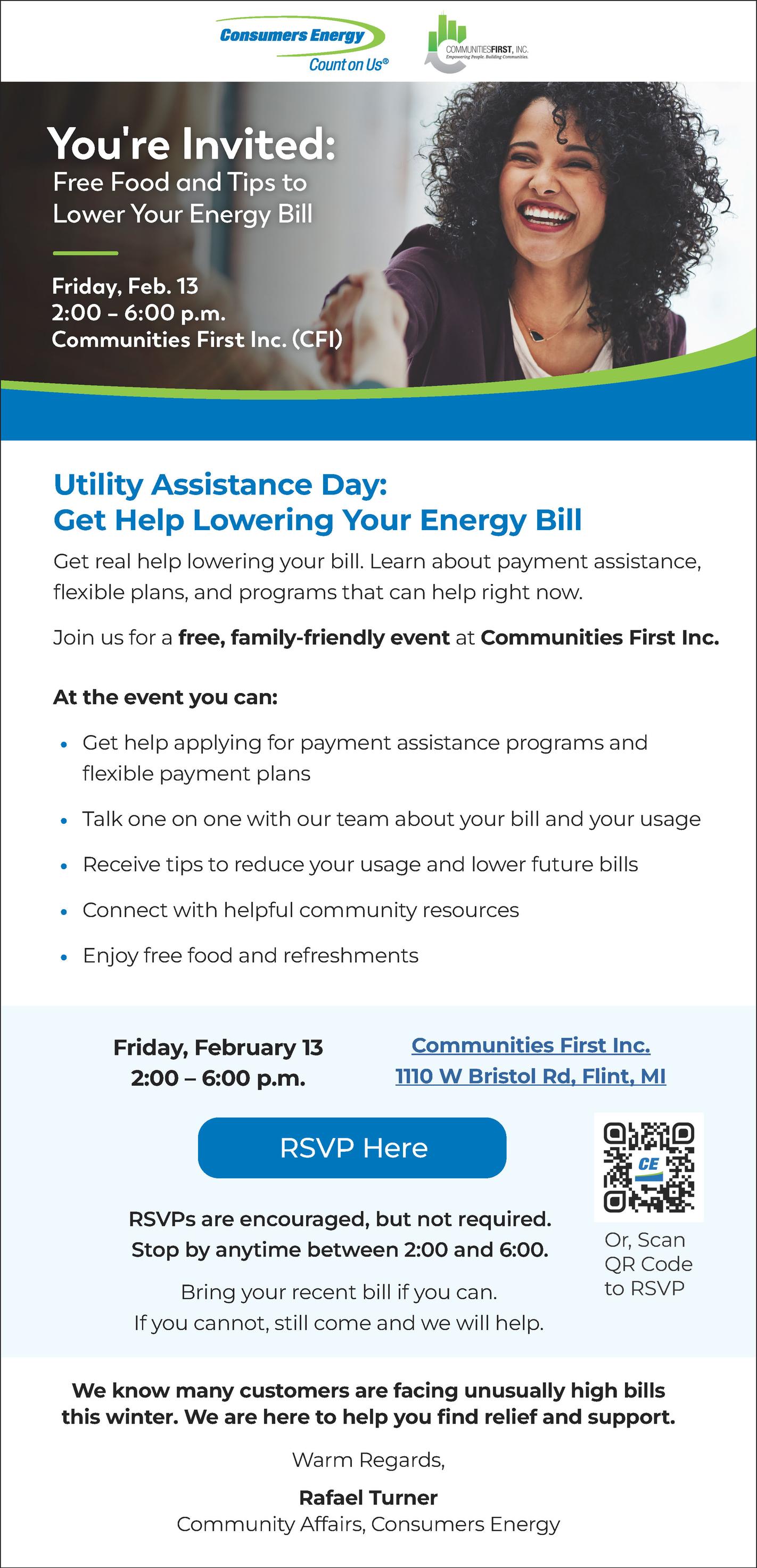 Food - Consumers Energy is hosting a Utility Assistance Day this week ...