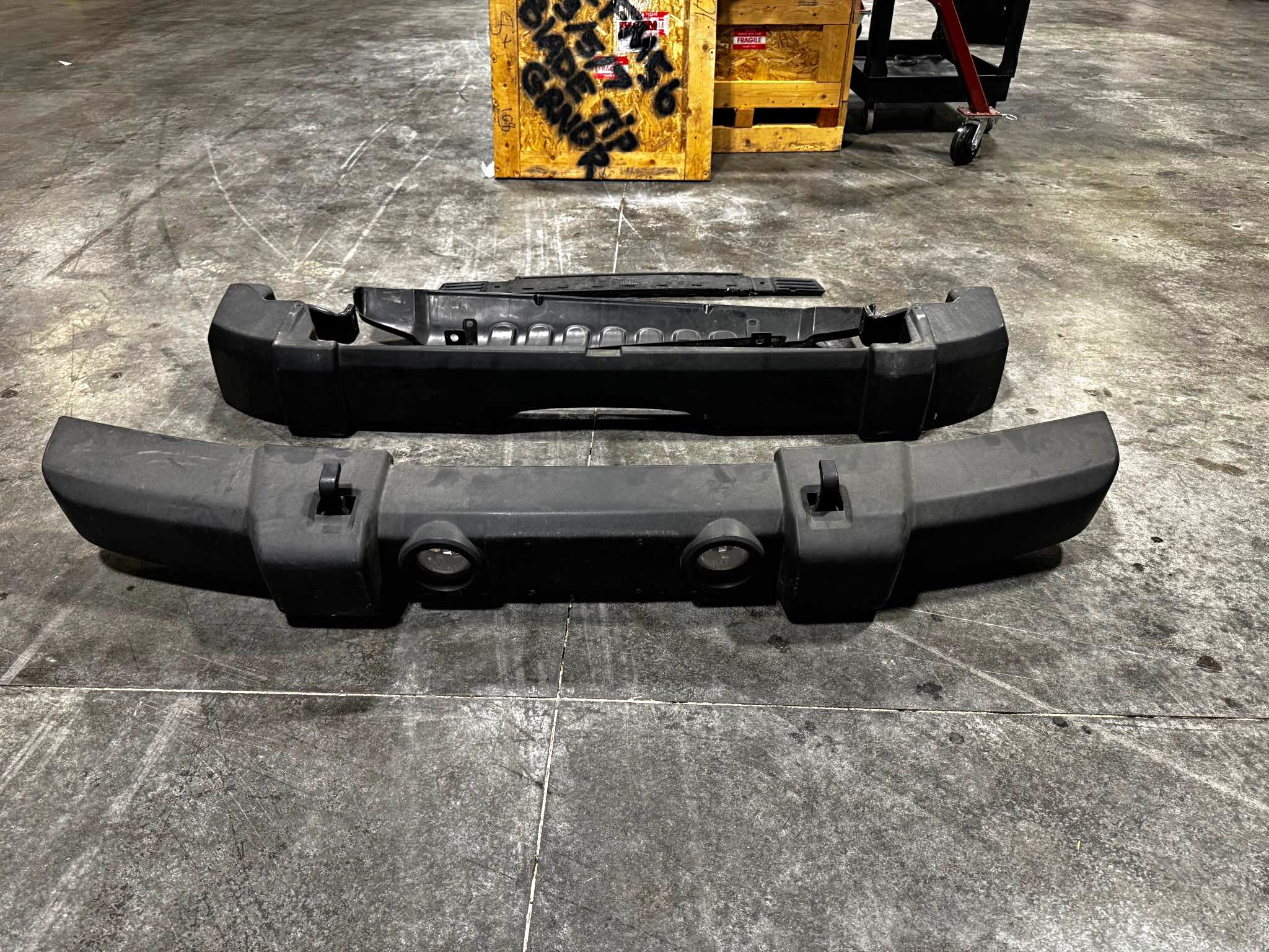 Jeep Wrangler JK OEM Front & Rear Bumpers – Complete Set w/ Tow Hooks