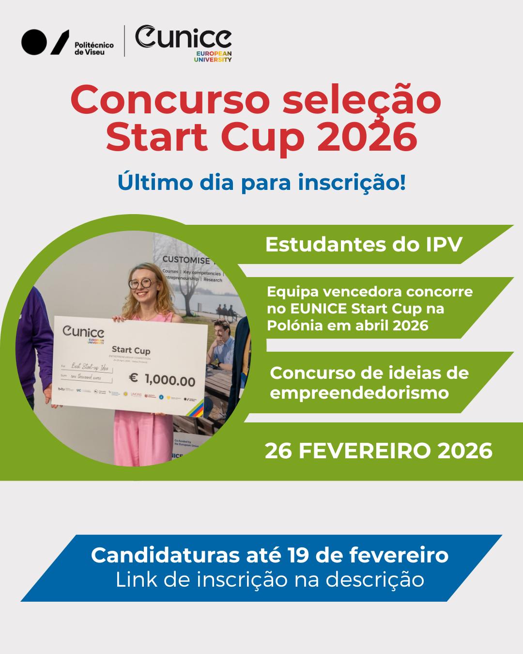 Instituto - 🚀 Concurso de seleção para o EUNICE Start Cup 2026 🏆 O que ...