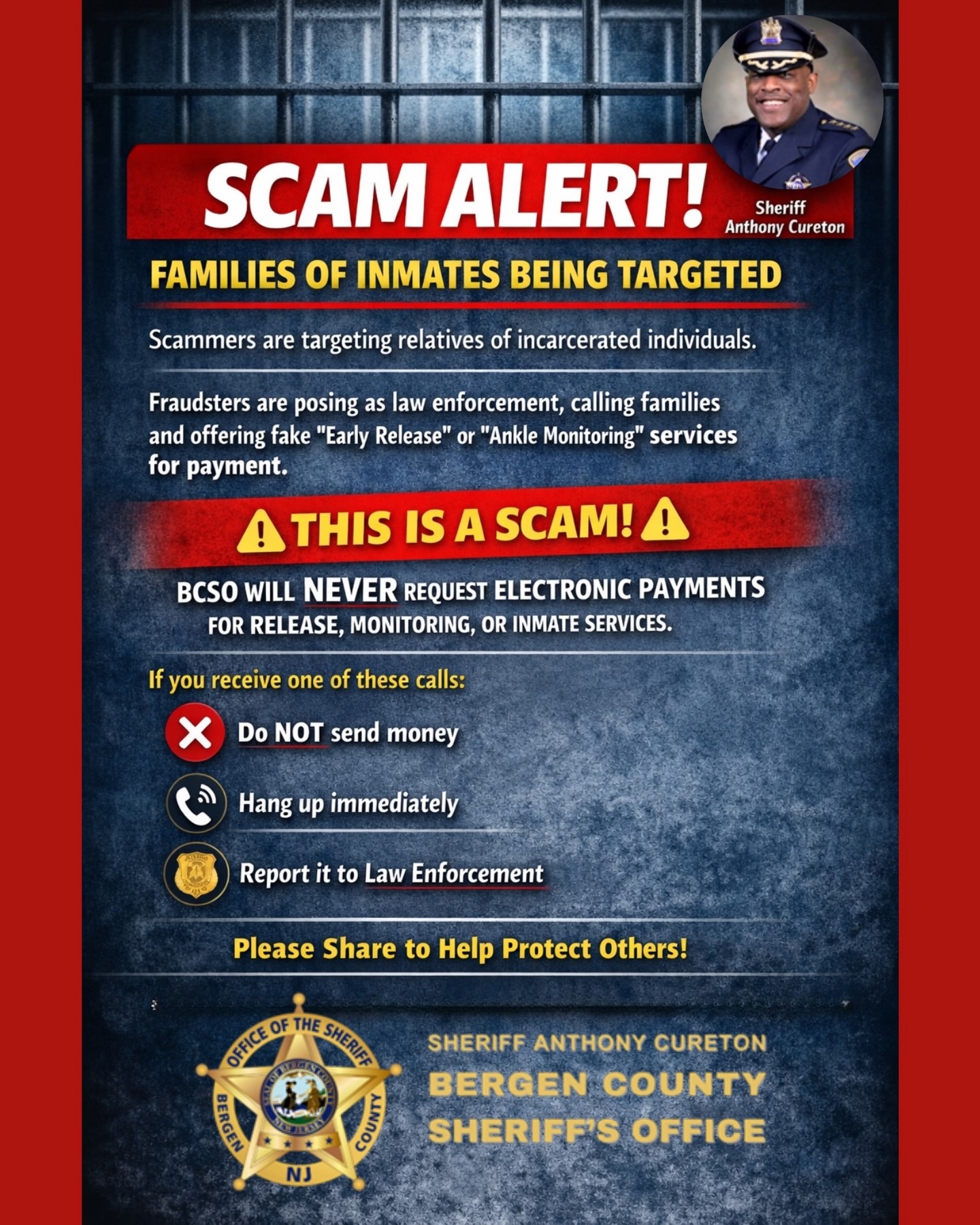 🚨 SCAM ALERT – Families... - Bergen County Sheriff's Office | Facebook