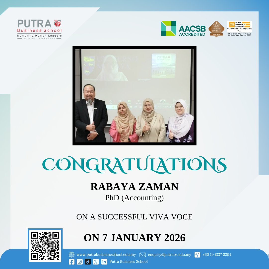 Congratulations to Rabaya Zaman of... - Putra Business School | Facebook