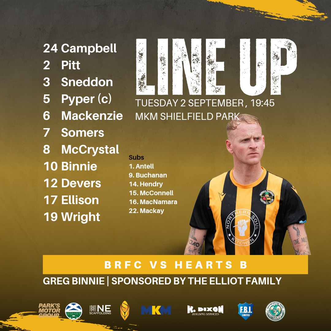 📷 | The teamsheet! An overview of... - Berwick Rangers FC | Facebook