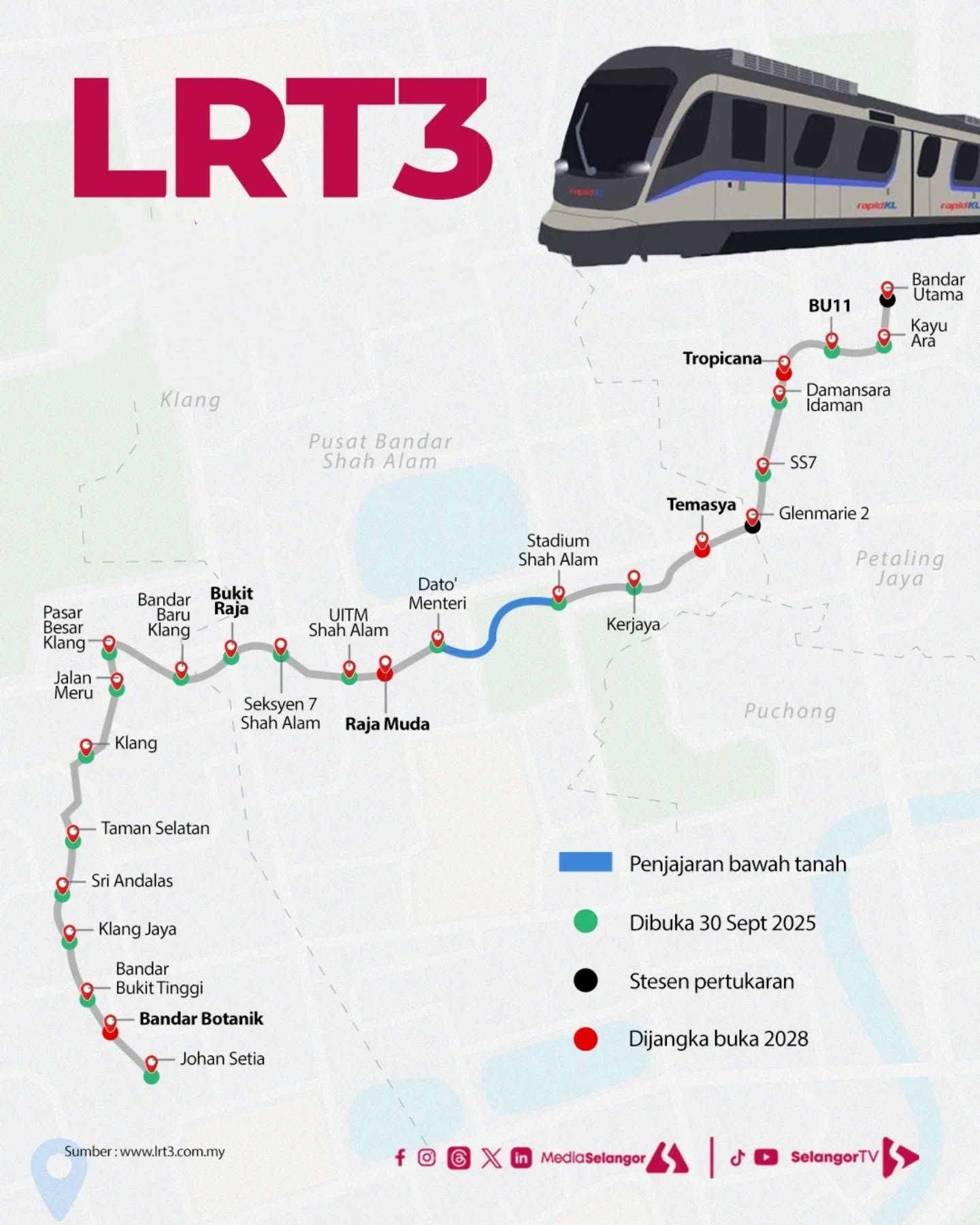 大马热门新闻接收站 - LRT 3 启动时间一再延后，最新预计将将在12月31日正式开通。 | Facebook