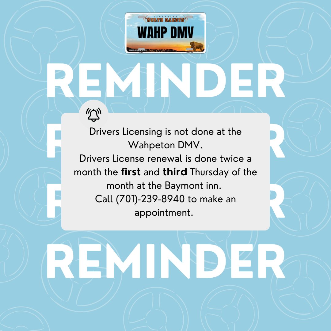 🚗 Friendly Reminder! Drivers... - Wahpeton Motor Vehicle | Facebook