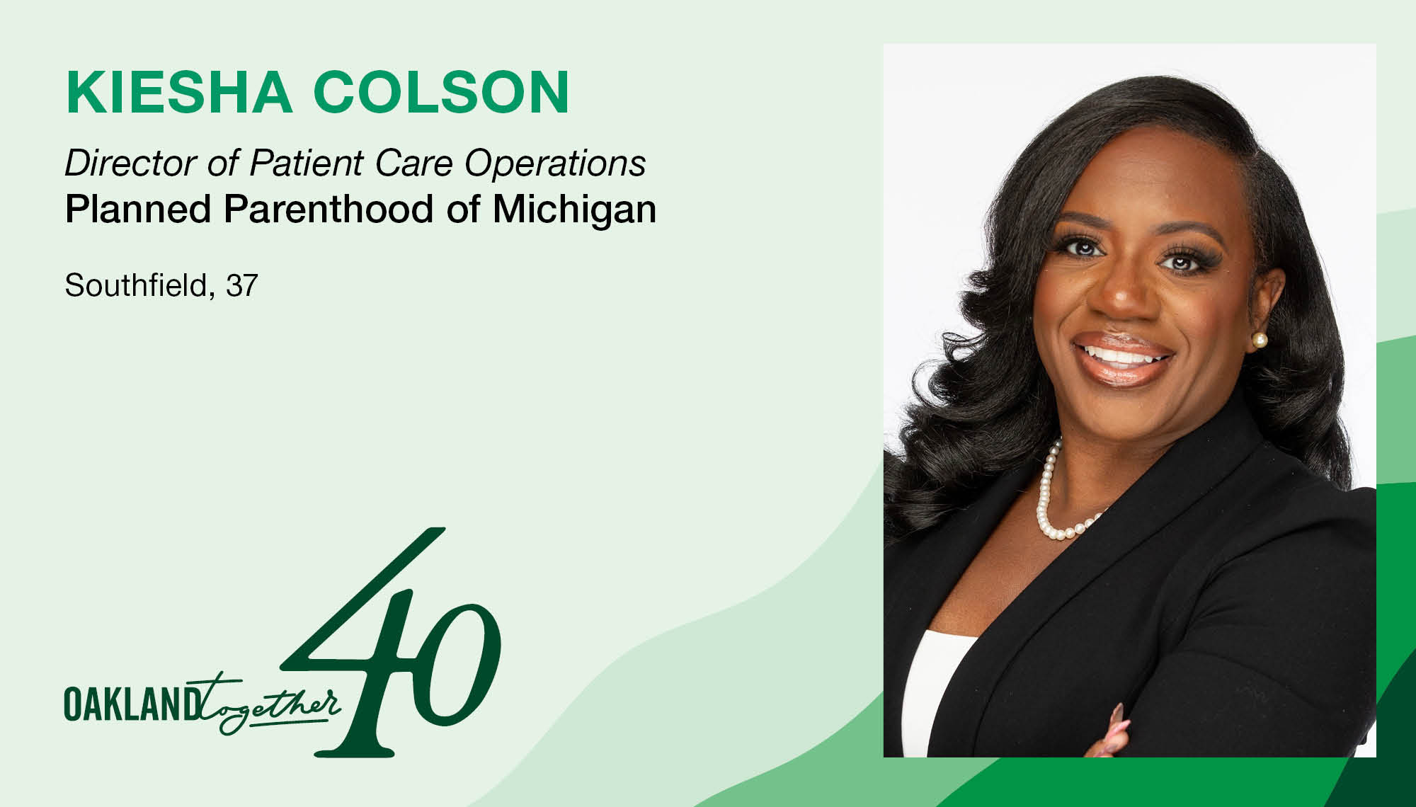 David - #OaklandTogether40 Class of 2025 member Kiesha Colson is one of ...