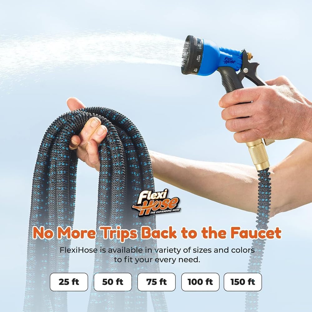 Expandable Garden Hose With Spray Nozzle - Flexible, Lightweight, Choose 25, 50, 75, Or 100FT Length 4 thumbnail image