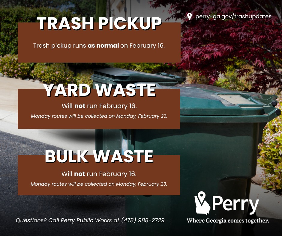 City - REMINDER | 2026 Presidents’ Day Holiday Garbage Pickup ...