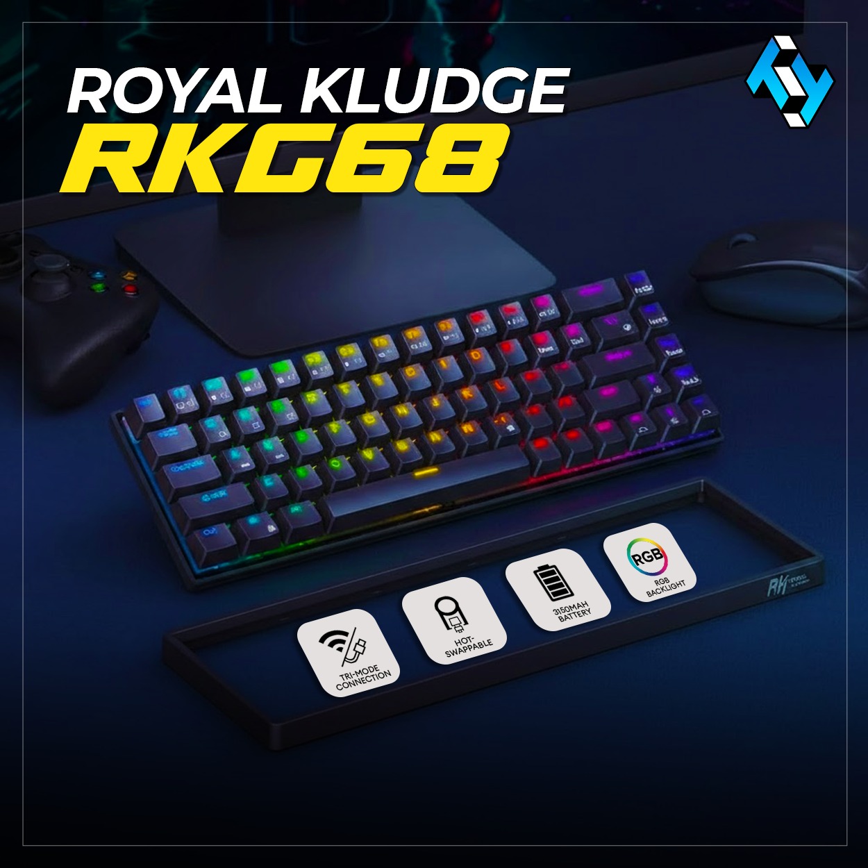 Techtime - Minimal setup. Smooth keystrokes with Royal Kludge RKG68 ⌨️ ...