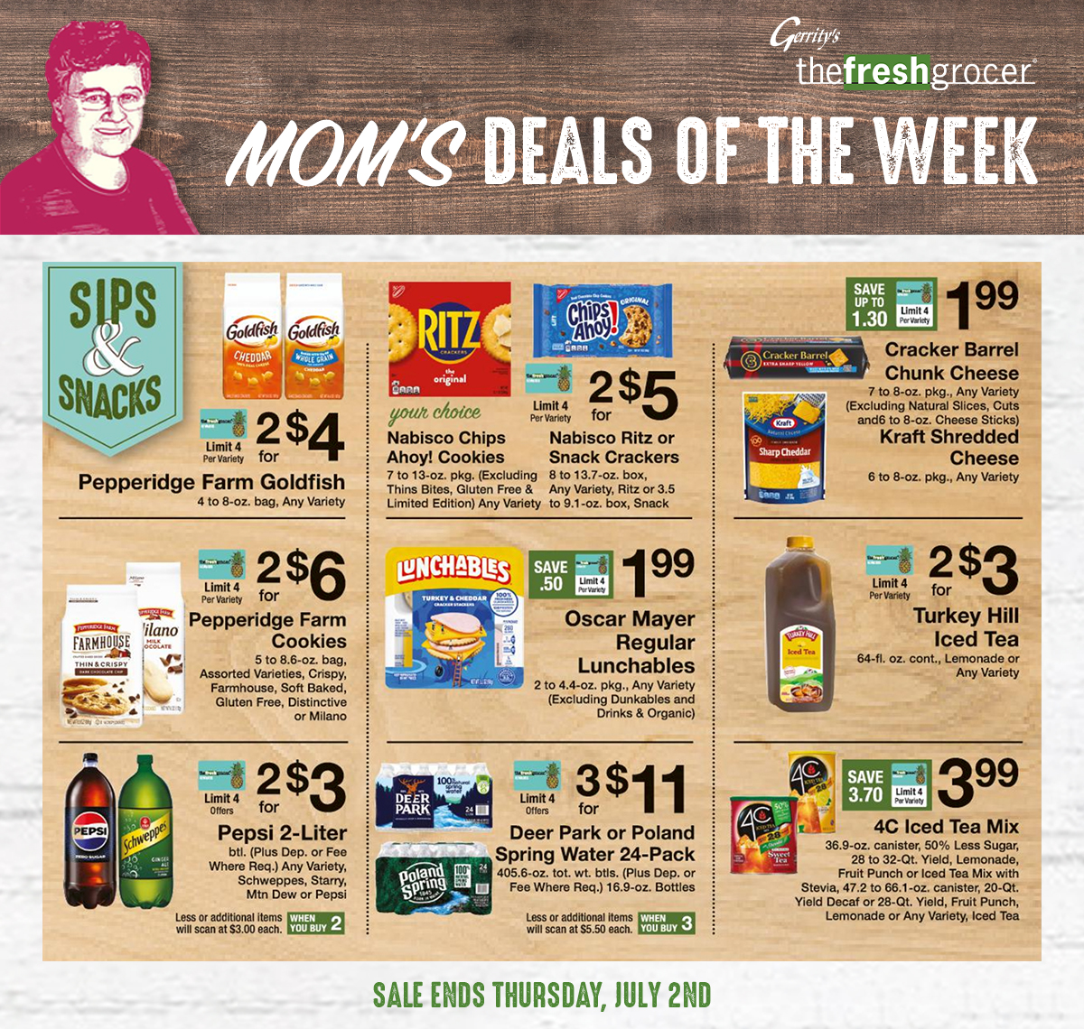 Stock up on your favorite Summer Sips & Snacks 🍪 These offers are valid through Thursday, July 2, 2026
