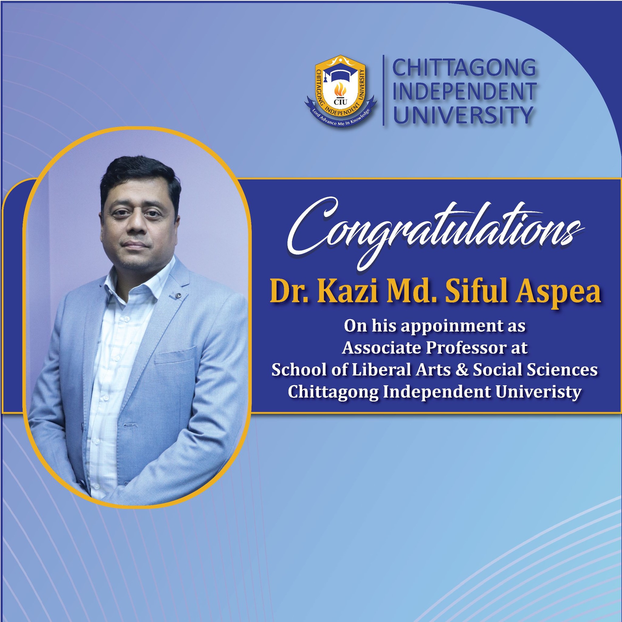 Chittagong - Join us in congratulating Dr. Kazi Md. Siful Aspea on his ...