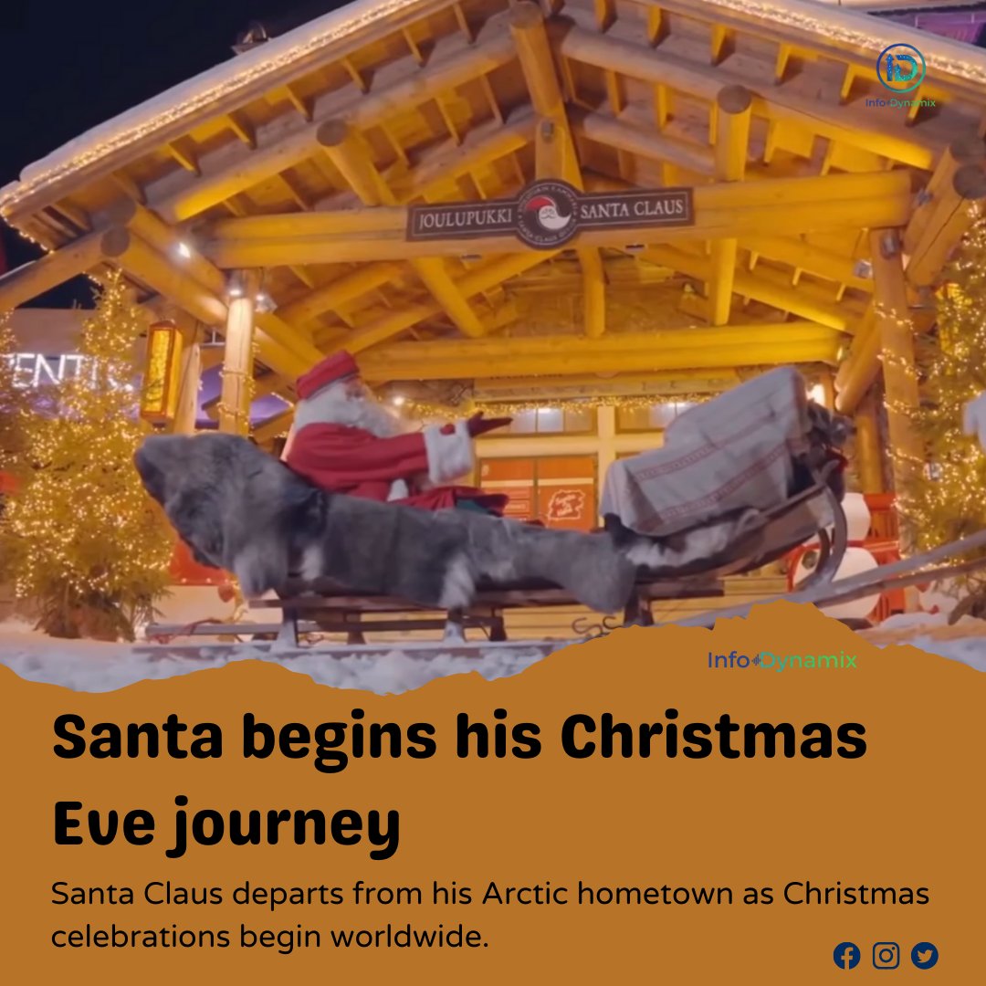 Info - Santa Claus has officially begun his Christmas Eve journey from ...