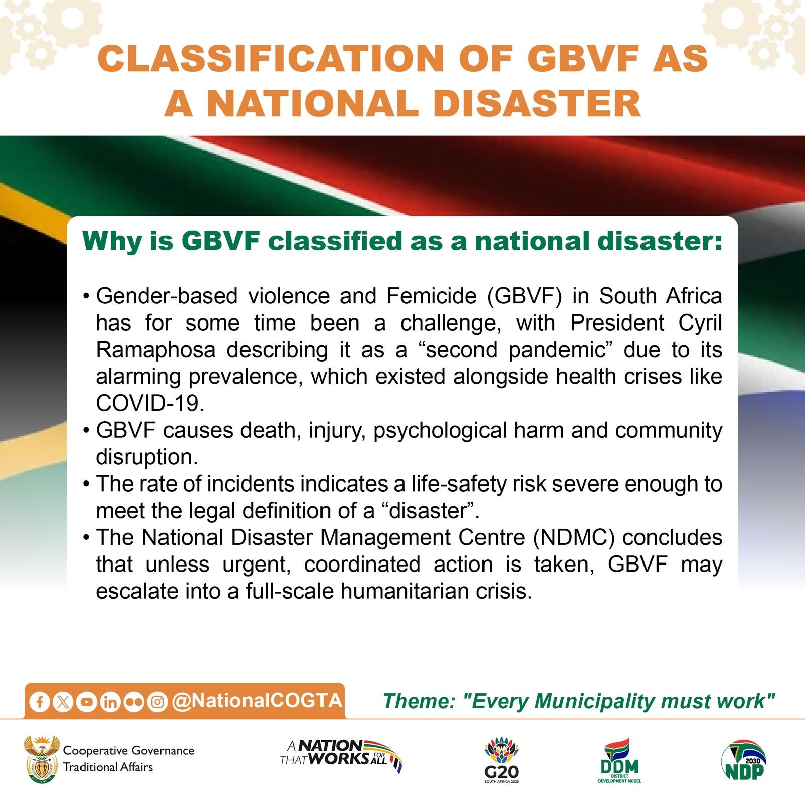South - Gender Based Violence and Femicide #GBVF has been formally ...