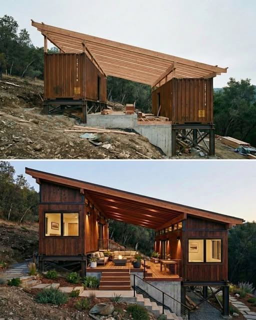 Shipping - The Ridge Canopy Cabin: Containers Elevated into a Hillside ...