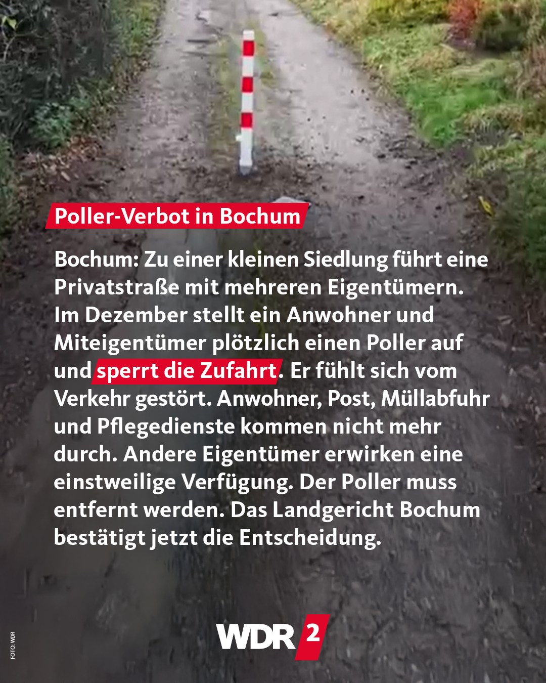 WDR - Der Eigentümer des Pollers sieht die Verantwortung für die ...