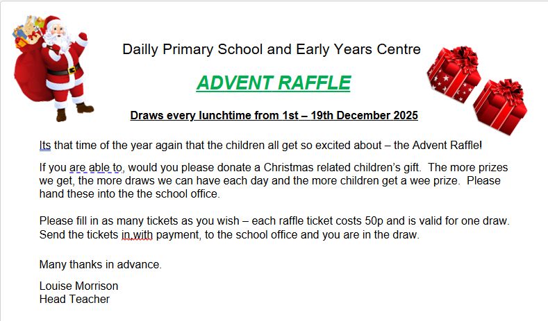Dailly - 🎁🎅ADVENT RAFFLE 🎄☃️ Drawn every lunchtime from 1st - 19th ...