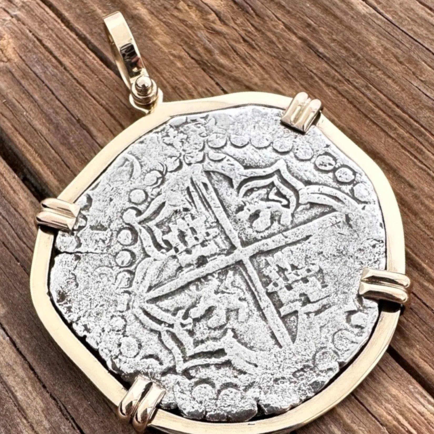 Every mark tells a story. This authentic Atocha 8 Reales bears the
