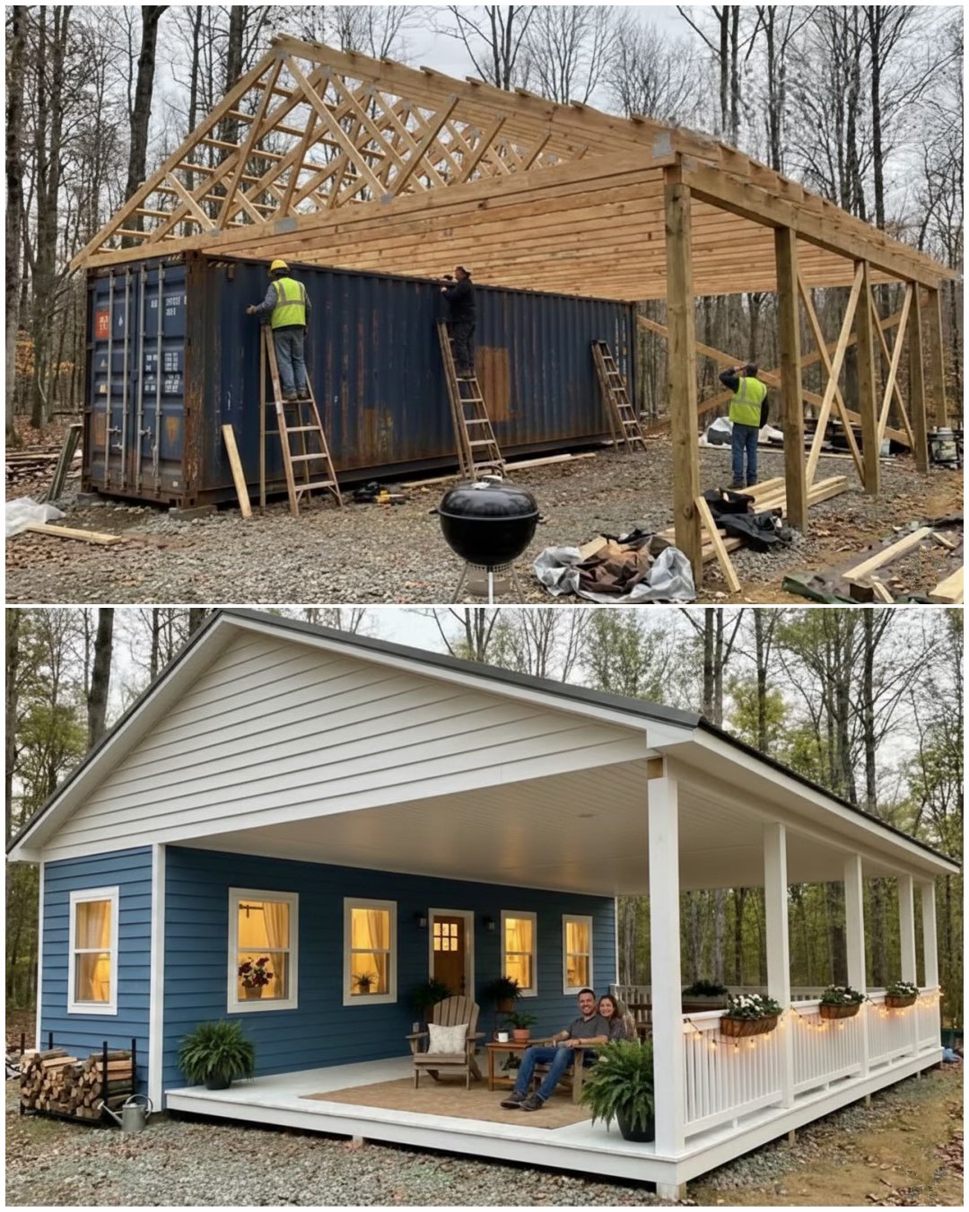House - This charming single-story home uses one or two shipping ...