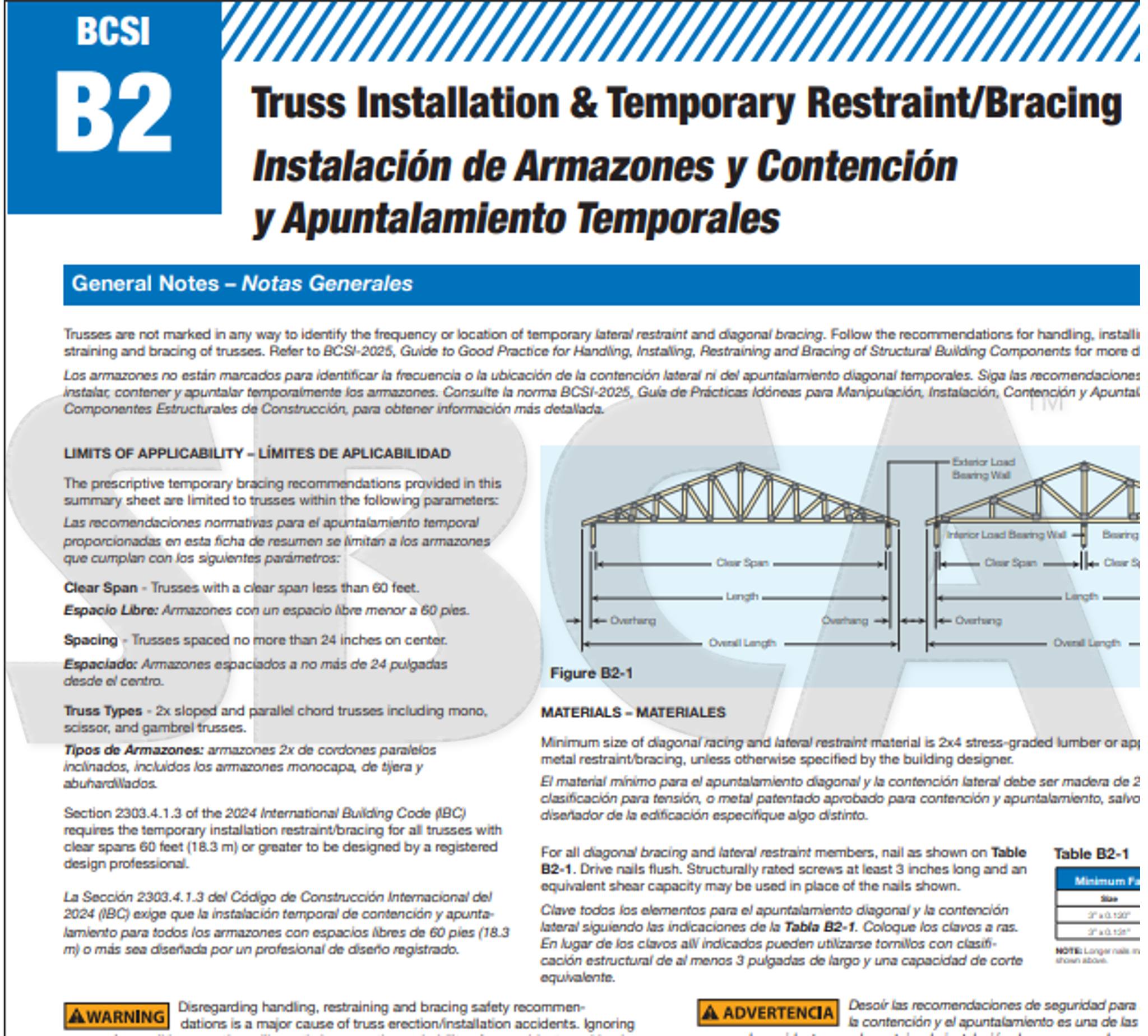 SBCA - The BCSI-B2 Summary Sheet is included in every SBCA Jobsite ...
