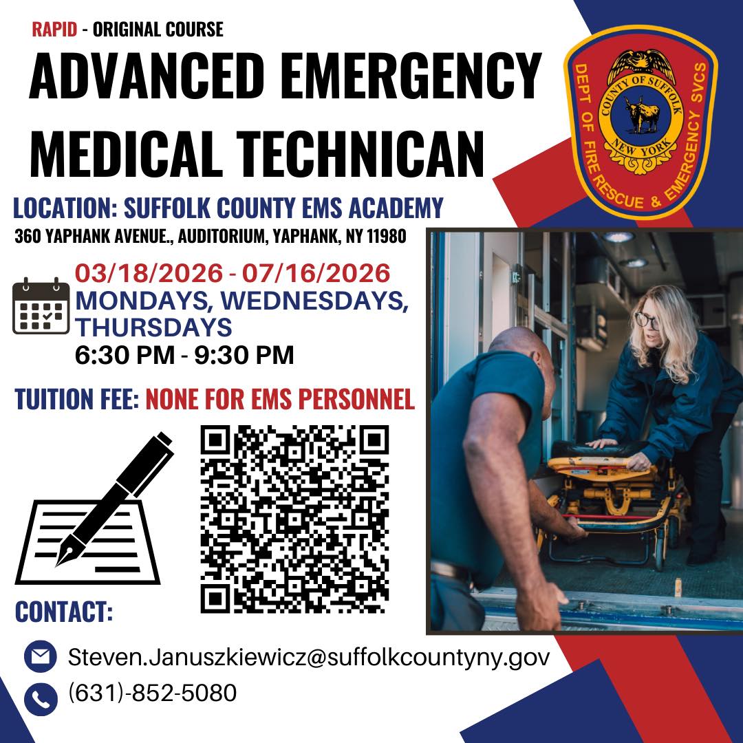 🚑 AEMT... - Suffolk County Fire Rescue and Emergency Services | Facebook