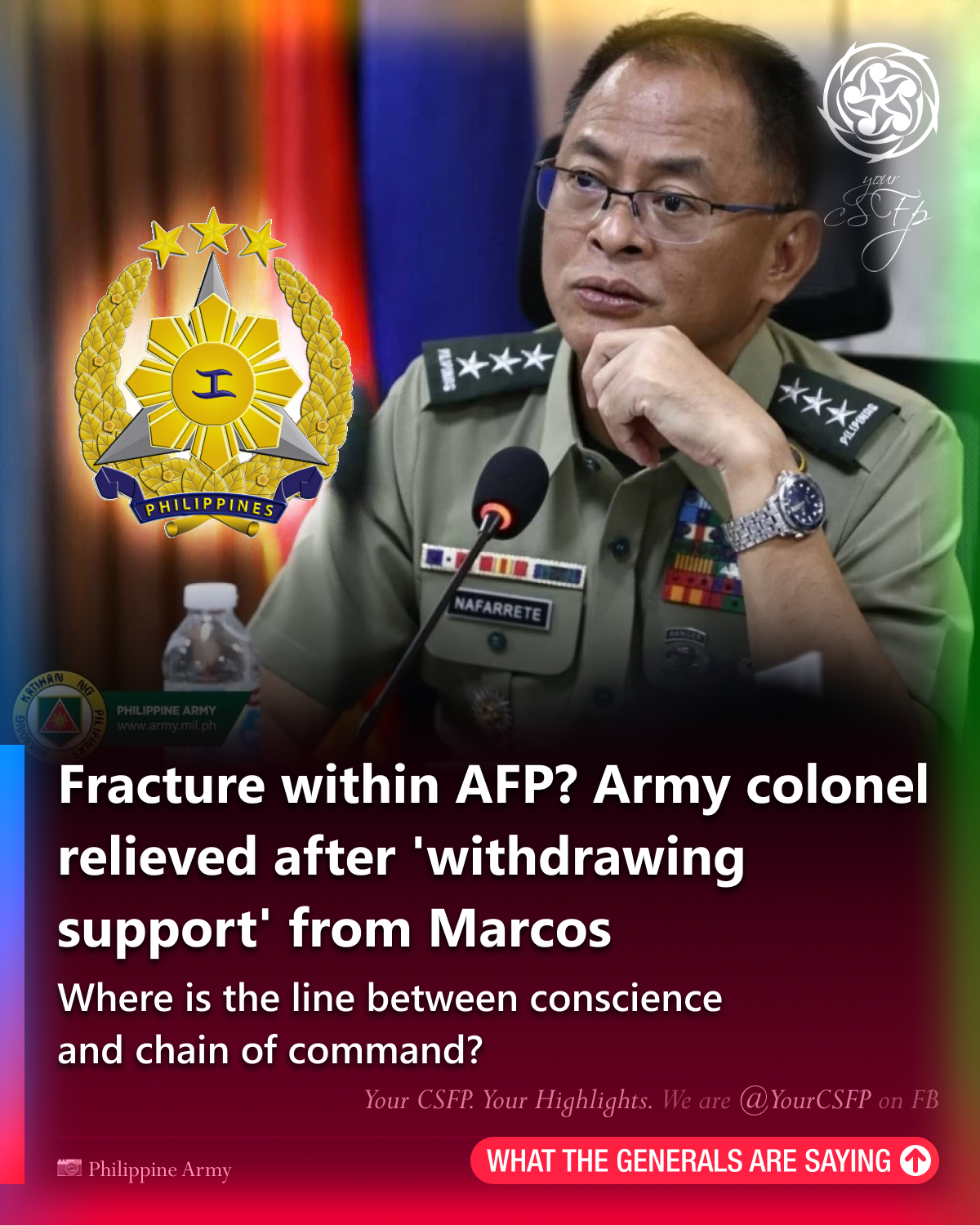 CSFP - One post. One sentence. One Army career suddenly... | Facebook