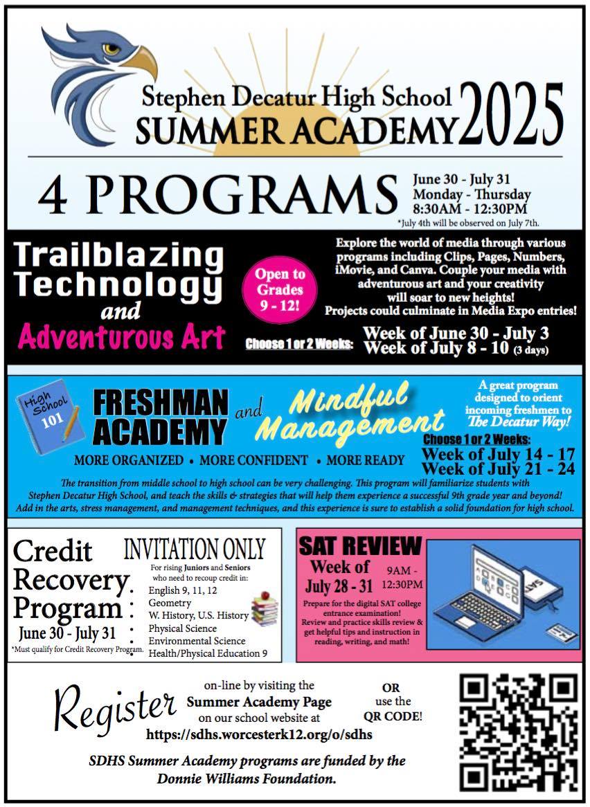Stephen - The Stephen Decatur High School Summer Academy is now open ...