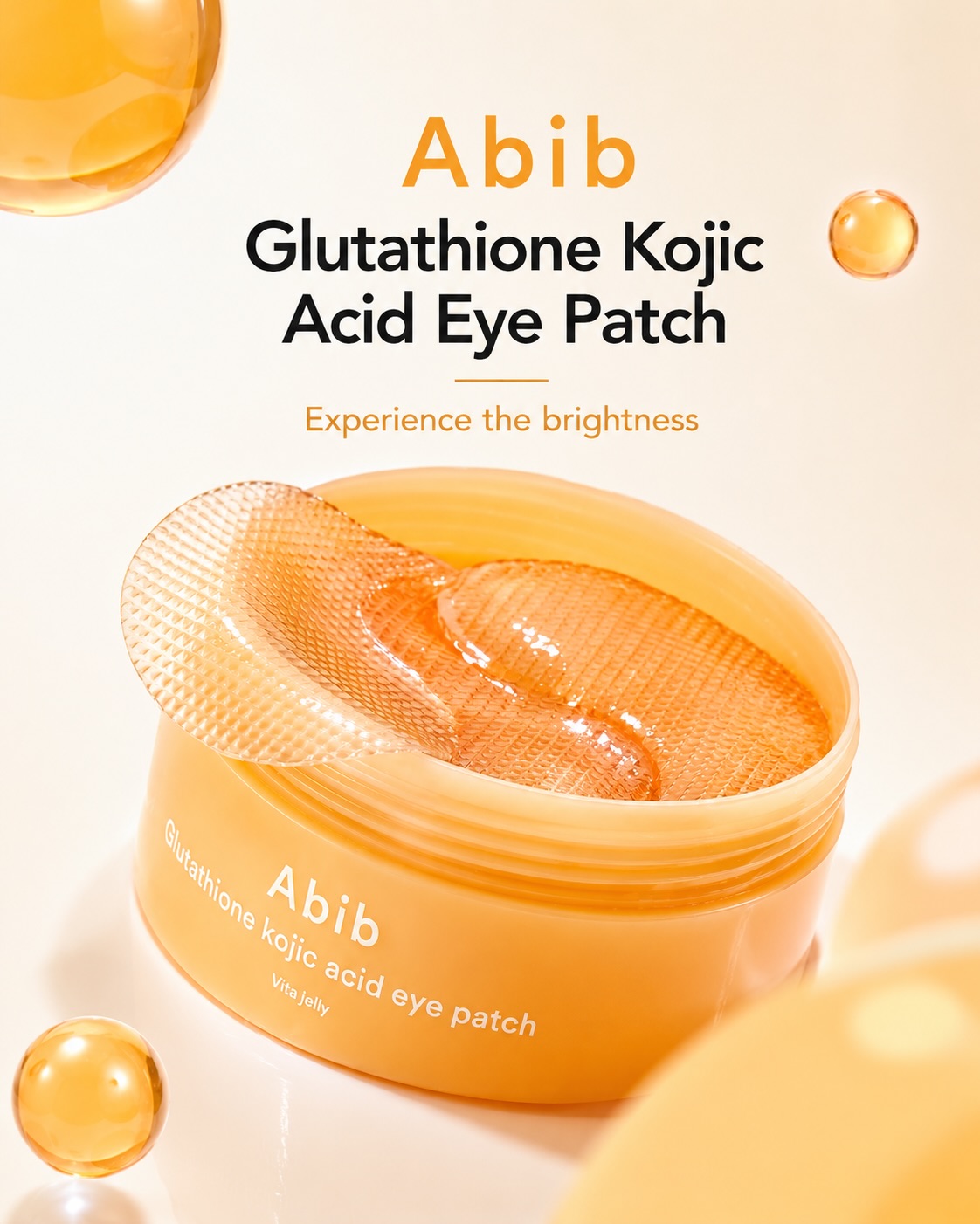 Abib Glutathione Kojic Acid Eye Patches combine glutathione, kojic acid, Vitamin C, and niacinamide to brighten skin and reduce under-eye hyperpigmentation. Enriched with exosomes, these jelly patches enhance ingredient delivery for improved