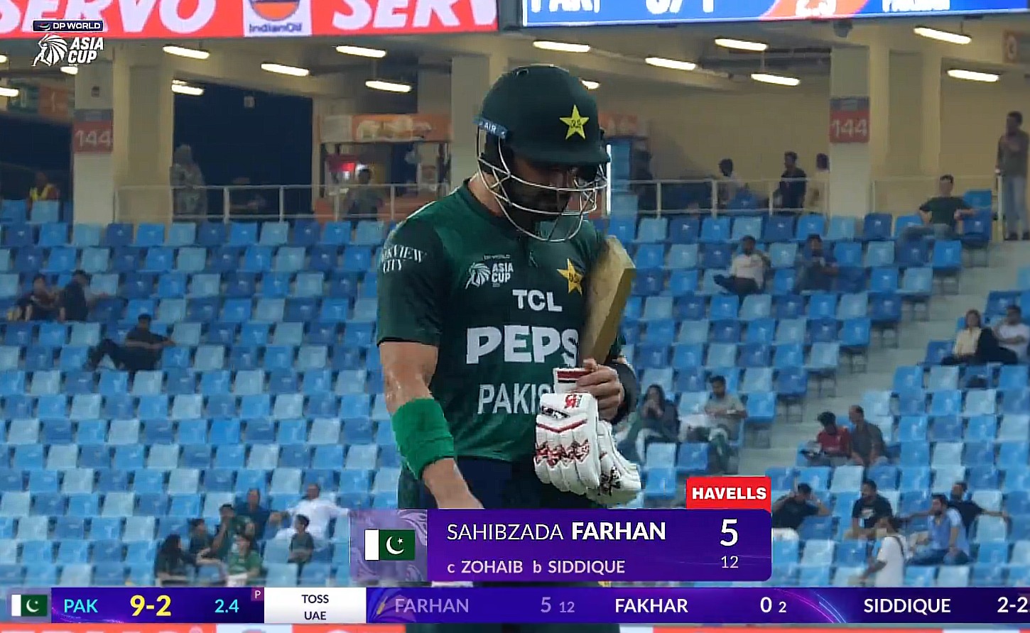 Cricket - UAE's Junaid Siddique gets rid of both the Pakistan openers ...