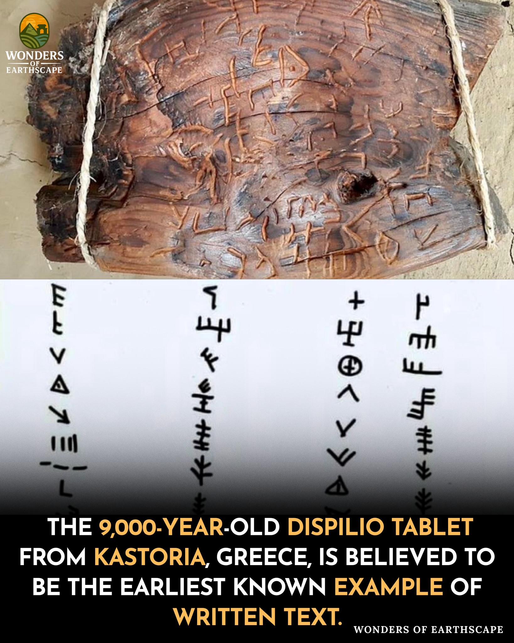 Wonders - The Dispilio Tablet, discovered near Kastoria, Greece, is ...