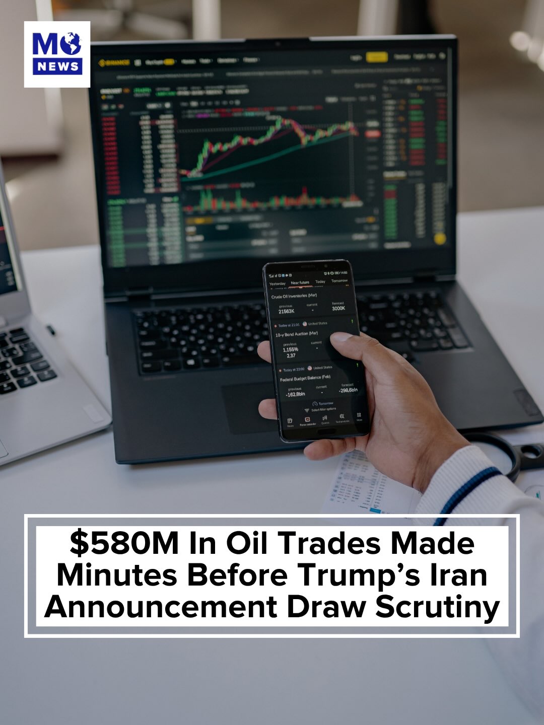 Traders placed about $580 million in oil bets about 15 minutes