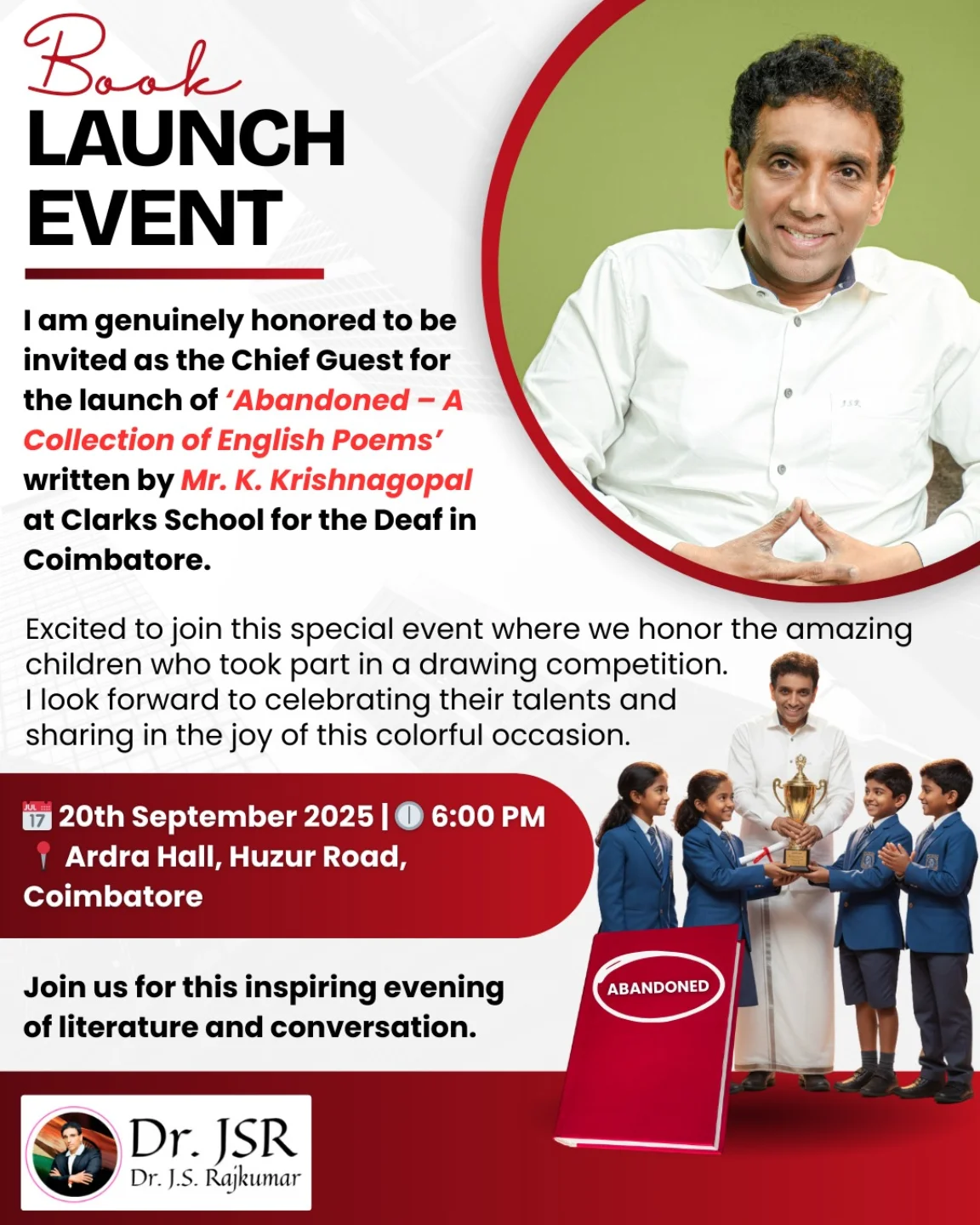 Honored to Join as Chief Guest I am... - Dr. J S Rajkumar | Facebook