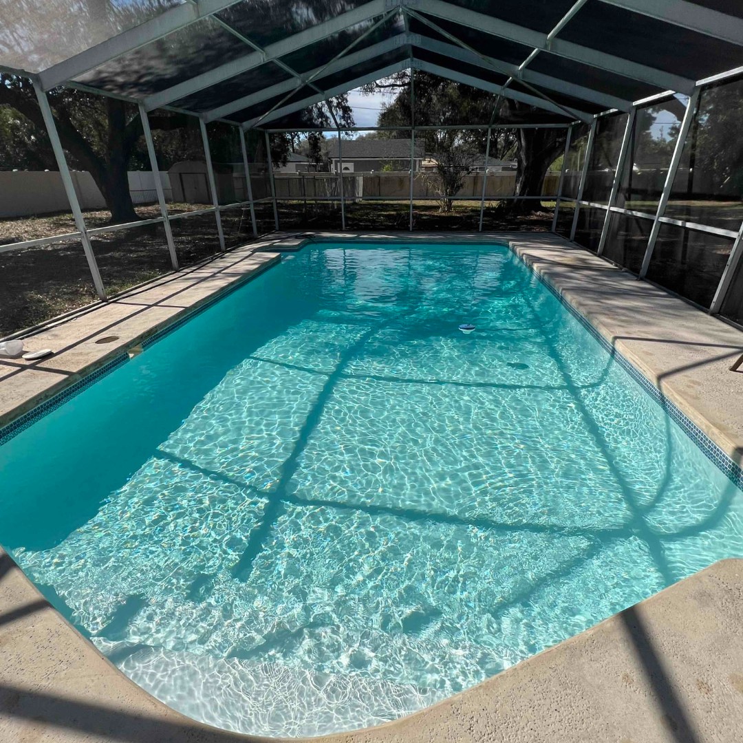 Fiberglass pool that we just resurfaced... - Clear Tech Pools | Facebook