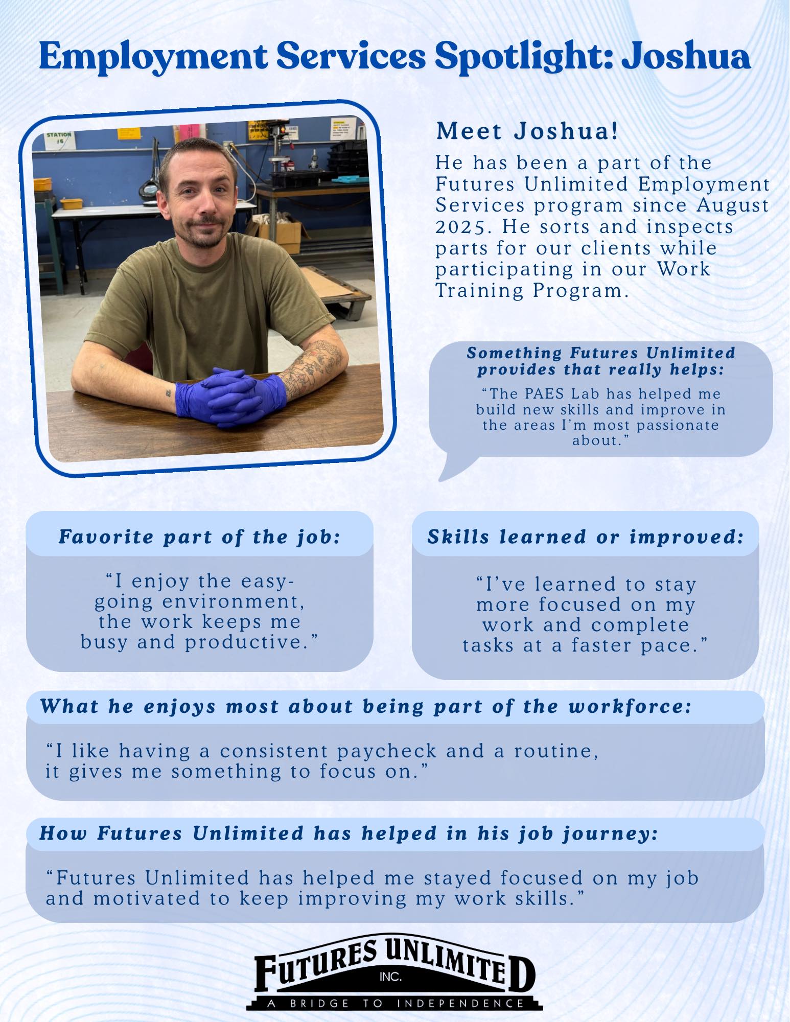 Futures - ⭐️ Meet Joshua! ⭐️ Joshua joined our Employment Services ...