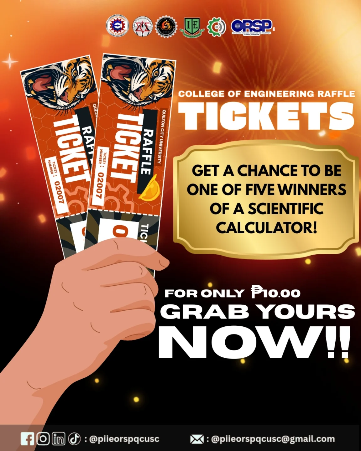 🎟️ 𝐑𝐀𝐅𝐅𝐋𝐄 𝐓𝐈𝐌𝐄, 𝐄𝐍𝐆𝐈𝐍𝐄𝐄𝐑𝐒!... - PIIE ORSP QCU Student Chapter | Facebook