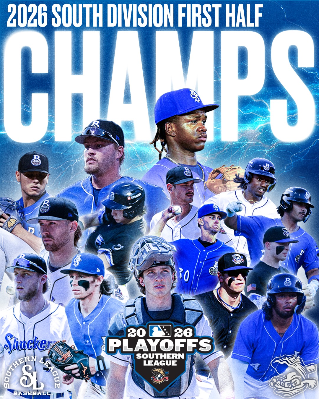 They did it!🎉 The Biloxi Shuckers are your first half South