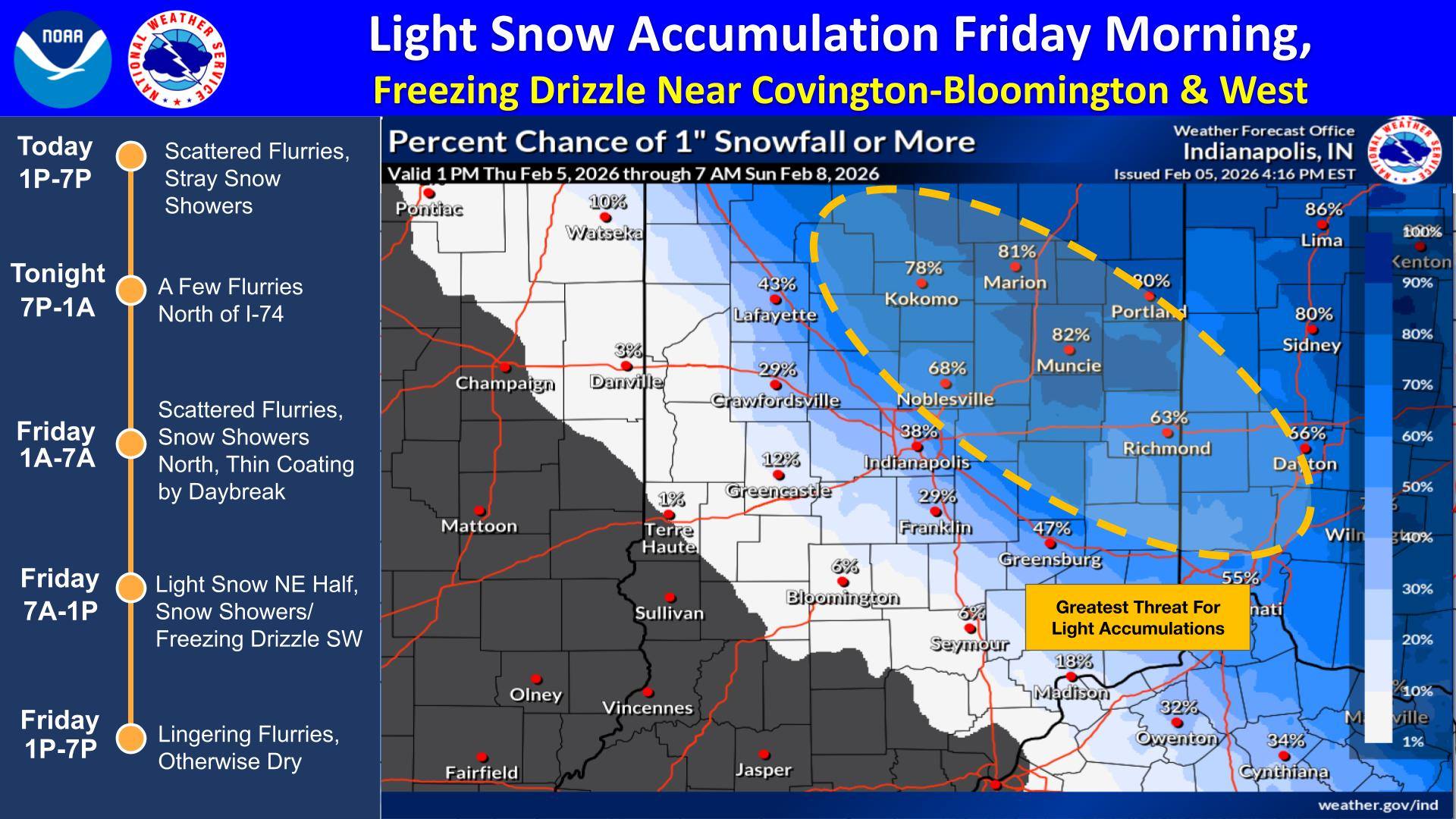 US - Stronger snow showers will arrive from the north early Friday ...