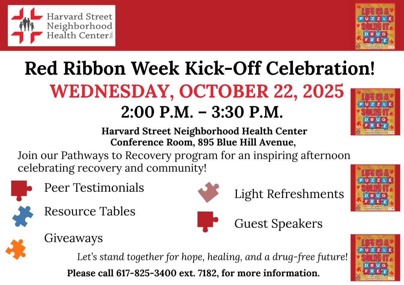 Harvard - Red Ribbon Week Kick-Off Celebration! Join Harvard Street’s ...