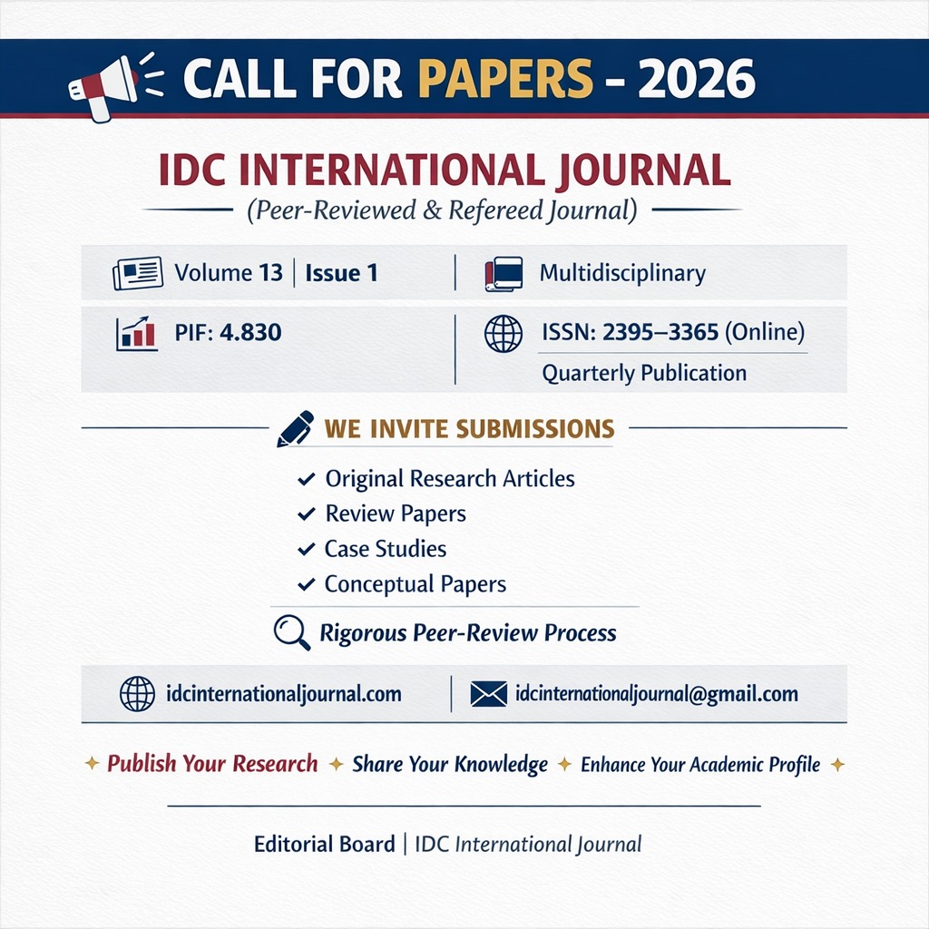 📢 CALL FOR PAPERS – 2026 IDC... - IDC International Journal | Facebook