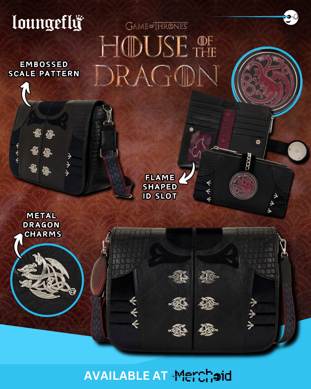 game of thrones house targaryen mini backpack purse Loungefly x the Dragon  GeekCore Power, intrigue, and House Targaryen