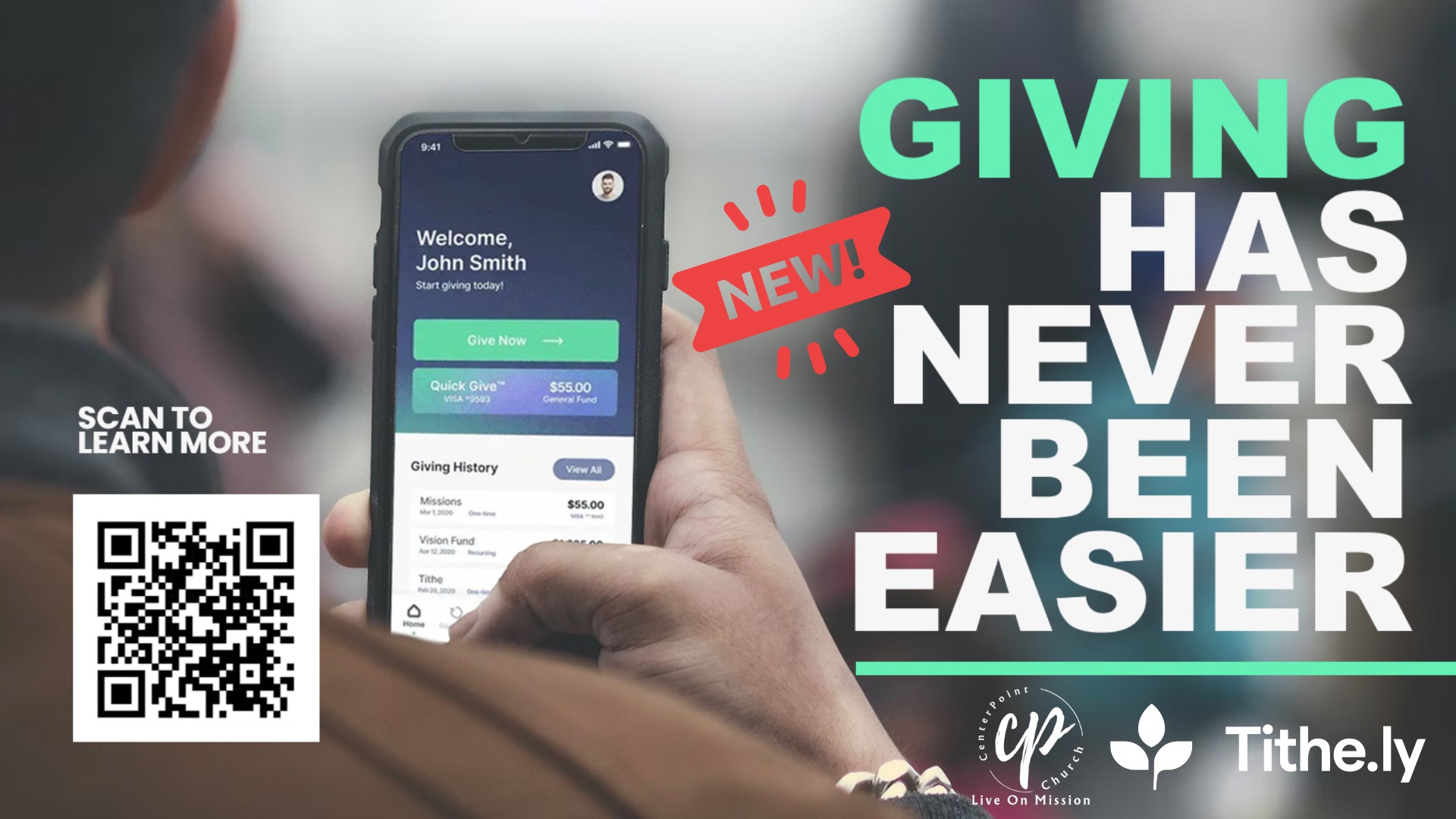 📢 New Way to Give — Tithe.ly Giving... - CenterPoint Church | Facebook