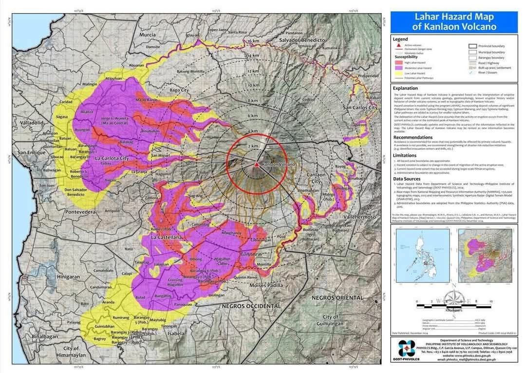 DepEd Yubo - NEW KANLAON HAZARD MAP FOR LAHAR FLOW The map highlights ...