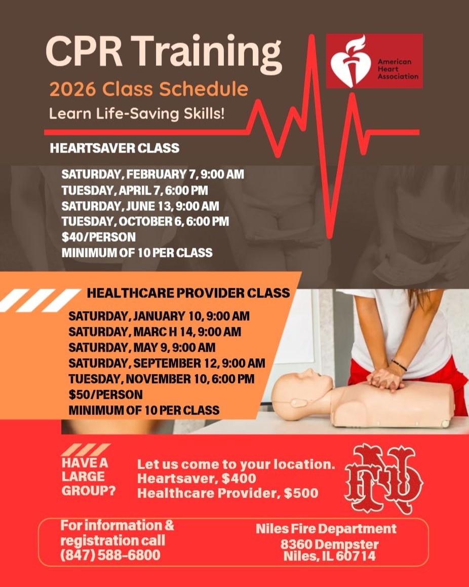 Niles - Check out our 2026 CPR Class Schedule. Have a large group? We ...