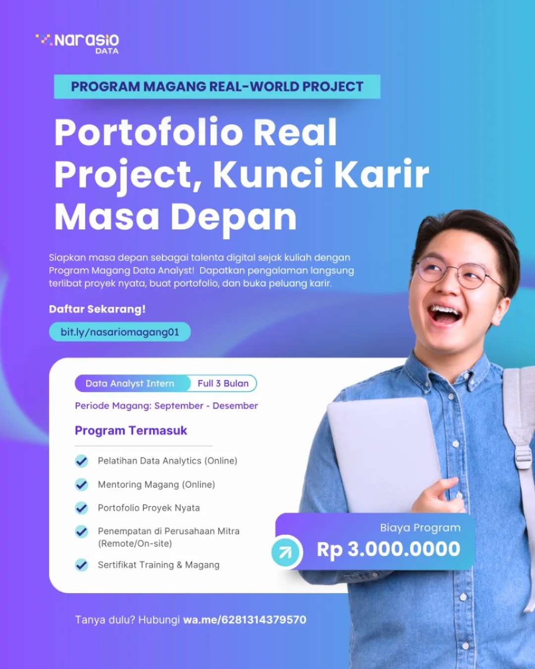Narasiodata - Magang + Real-World Project = Portofolio... | Facebook