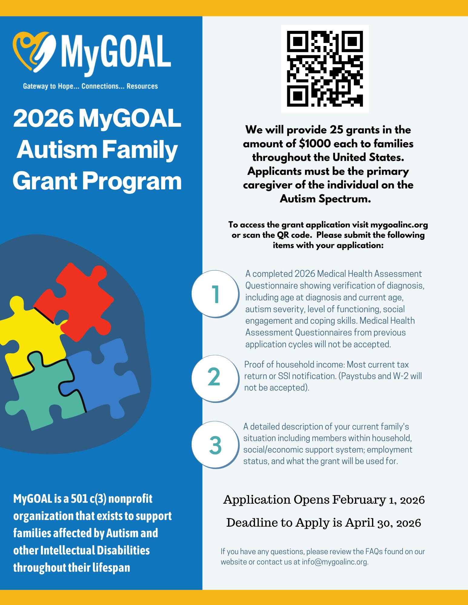 NJ special needs events and programs | The MyGOAL autism grant program ...