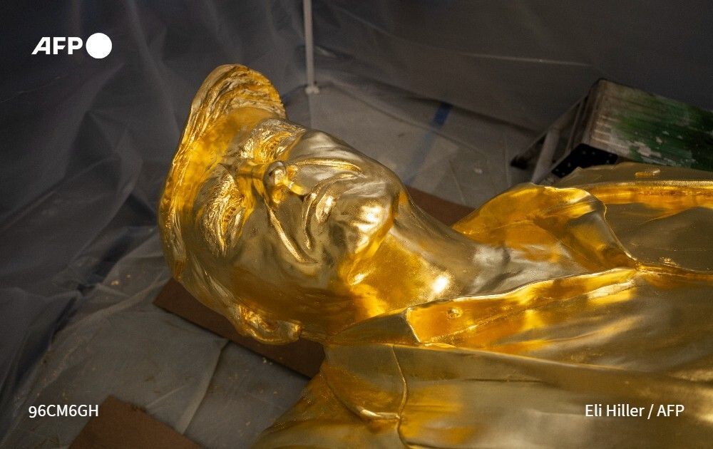 AFP News Agency - 'Don Colossus,' a giant gold-leafed... | Facebook
