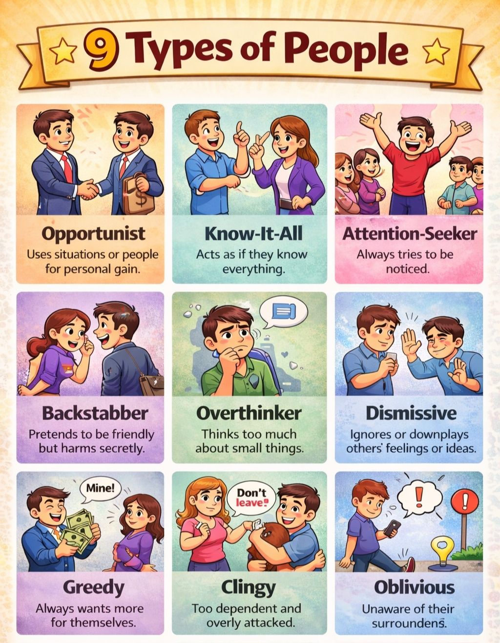 Learning - 1️⃣ Opportunist Meaning: Uses situations or people for ...