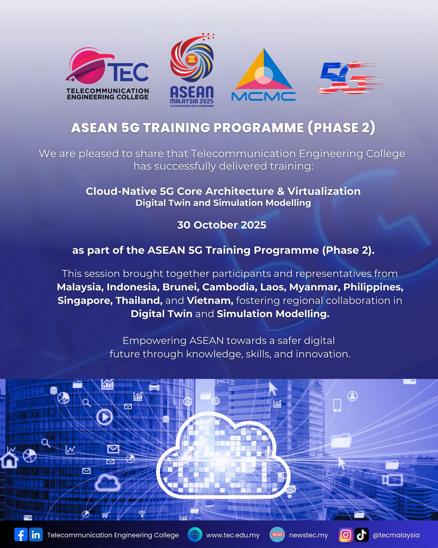 Telecommunication - ASEAN 5G Training Programme (Phase 2) We are ...