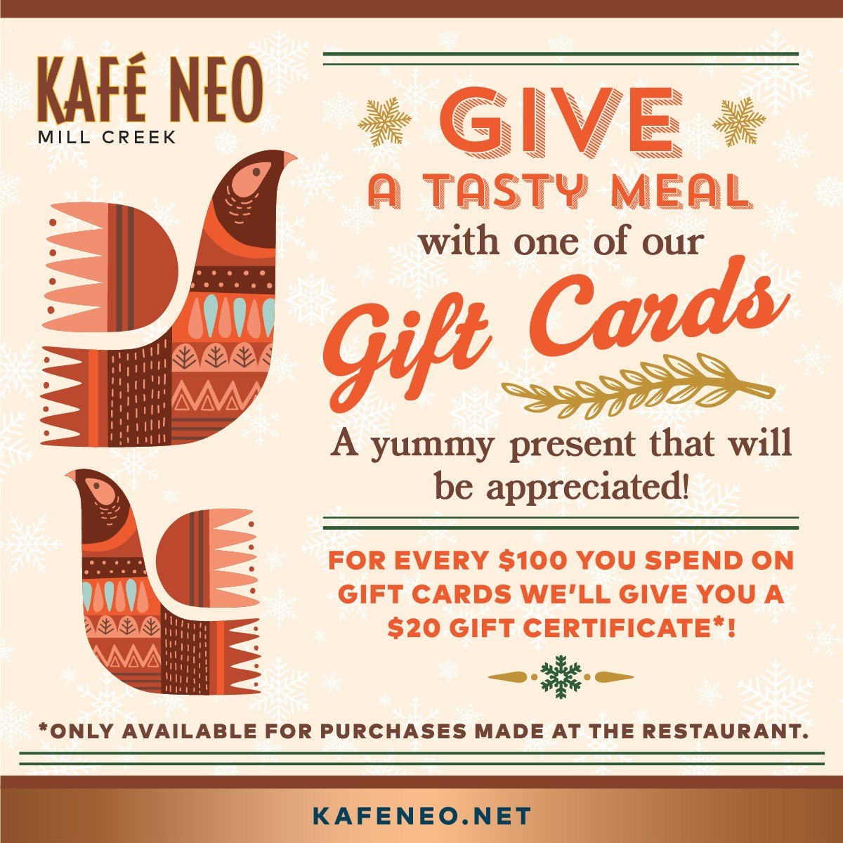 Kafé Neo Mill Creek - Online ordering now available!!! https://www ...