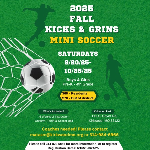 Registration for Fall... - Kirkwood, MO Parks and Recreation | Facebook