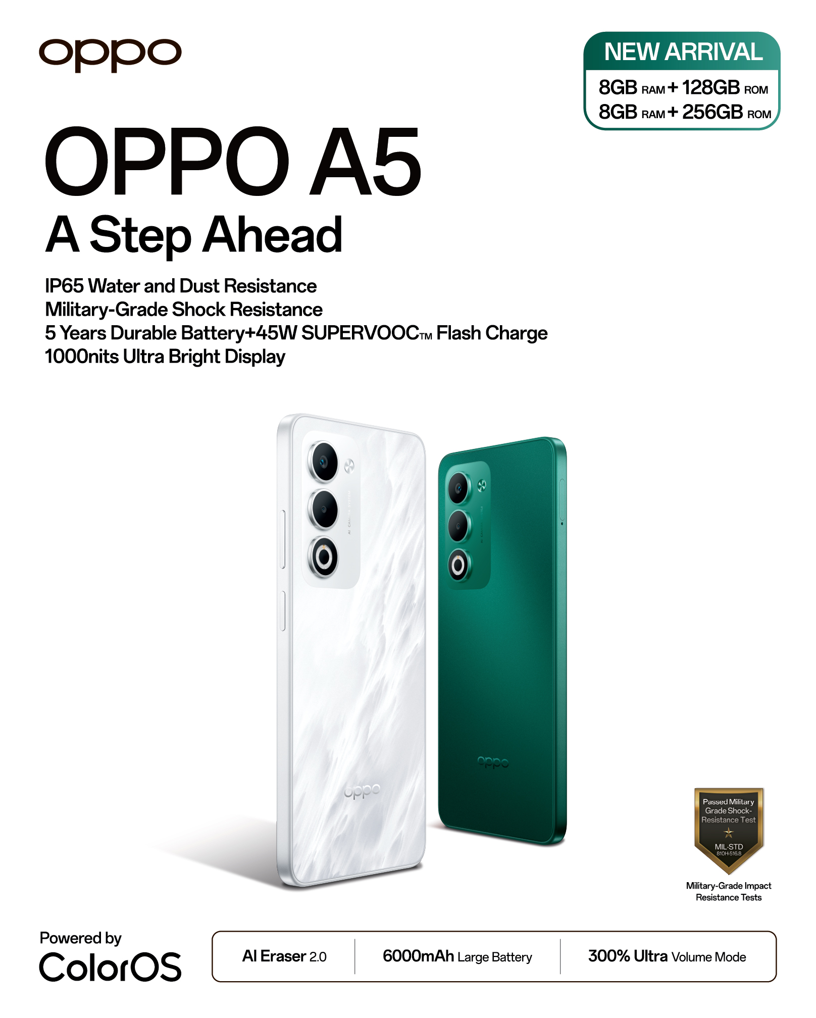 Meet the all-new OPPO A5 5G — now available in two powerful 