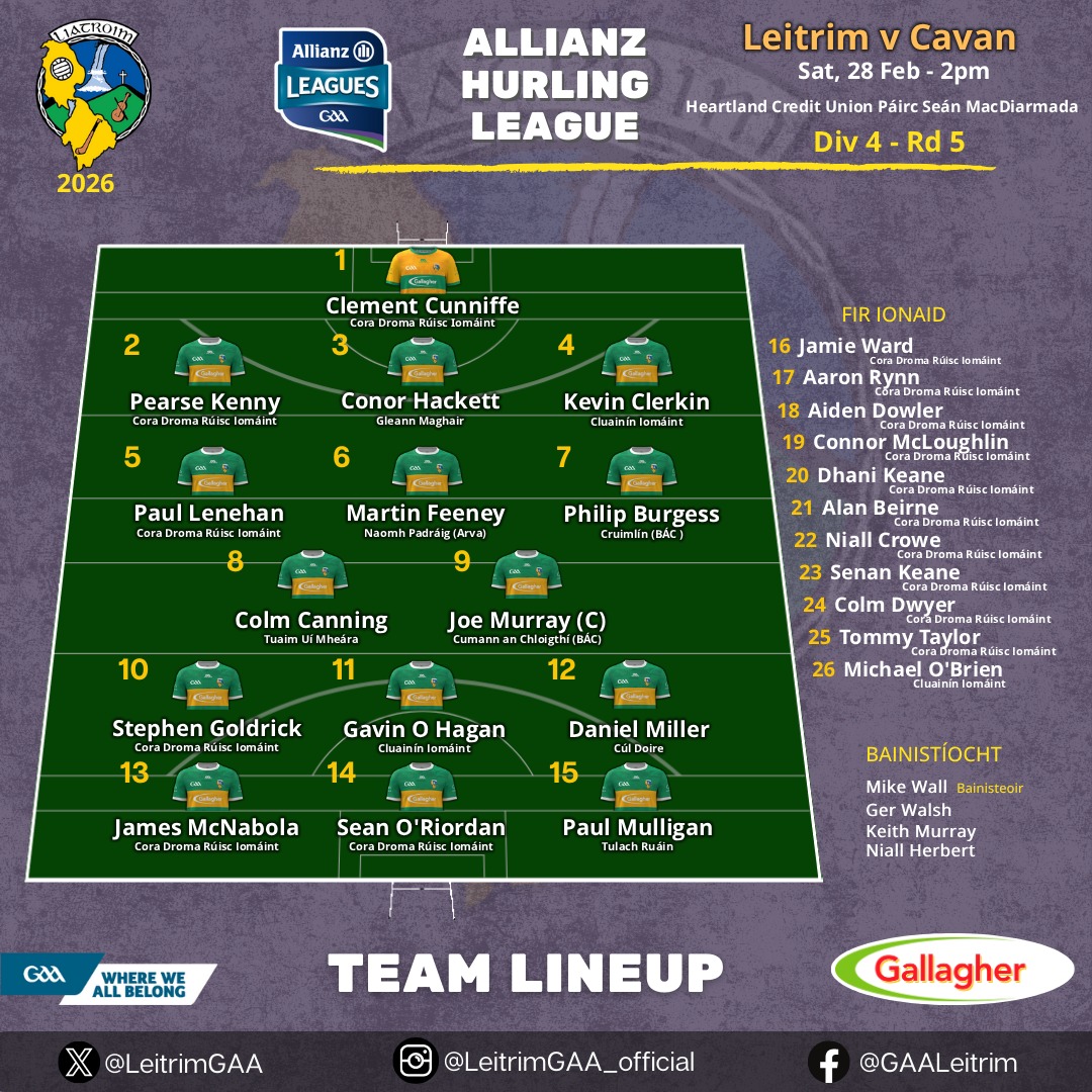 Leitrim GAA - 📣 Leitrim Hurling Team Announced The... | Facebook